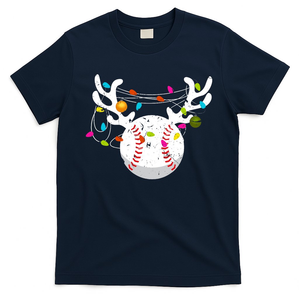 Christmas Lights Baseball Ball Funny Xmas T-Shirt