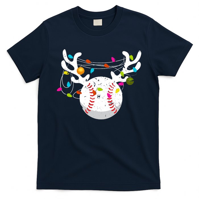 Christmas Lights Baseball Ball Funny Xmas T-Shirt