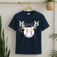 Christmas Lights Baseball Ball Funny Xmas T-Shirt