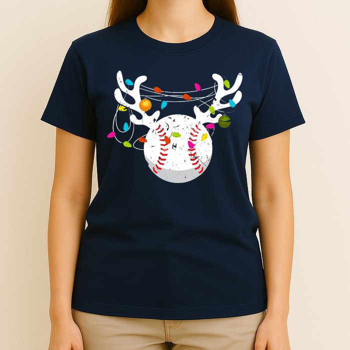 Christmas Lights Baseball Ball Funny Xmas T-Shirt