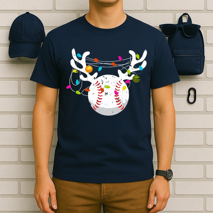 Christmas Lights Baseball Ball Funny Xmas T-Shirt