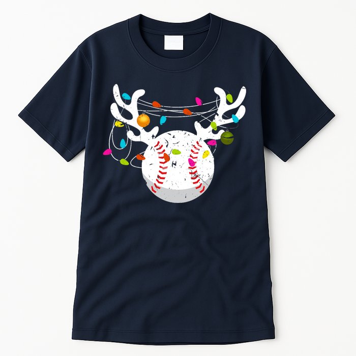 Christmas Lights Baseball Ball Funny Xmas Tall T-Shirt