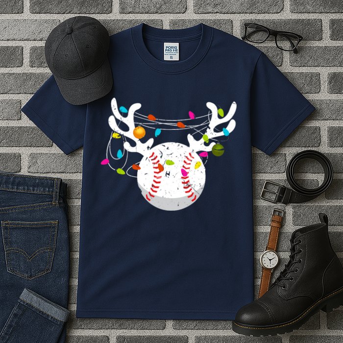 Christmas Lights Baseball Ball Funny Xmas Tall T-Shirt