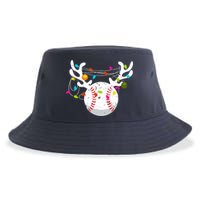 Christmas Lights Baseball Ball Funny Xmas Sustainable Bucket Hat