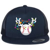 Christmas Lights Baseball Ball Funny Xmas Flat Bill Trucker Hat