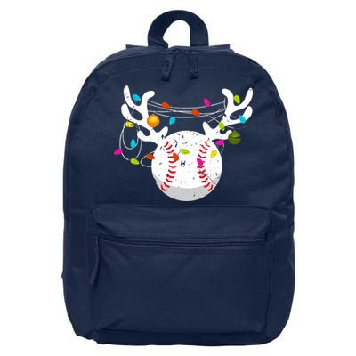 Christmas Lights Baseball Ball Funny Xmas 16 in Basic Backpack