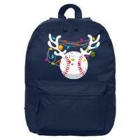 Christmas Lights Baseball Ball Funny Xmas 16 in Basic Backpack