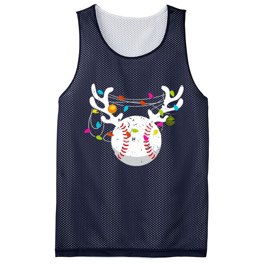 Christmas Lights Baseball Ball Funny Xmas Mesh Reversible Basketball Jersey Tank