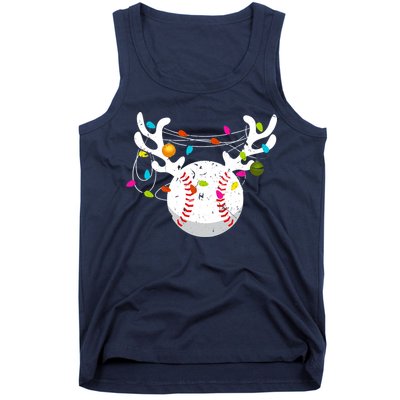 Christmas Lights Baseball Ball Funny Xmas Tank Top