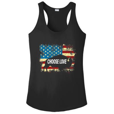 Choose Love Bills Buffalo Choose Love America Flag Ladies PosiCharge Competitor Racerback Tank