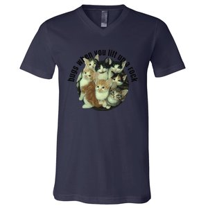 Cat Lover Bugs When You Lift Up A Rock Kitten Pet Cats V-Neck T-Shirt