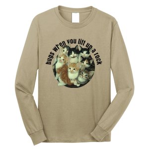 Cat Lover Bugs When You Lift Up A Rock Kitten Pet Cats Long Sleeve Shirt