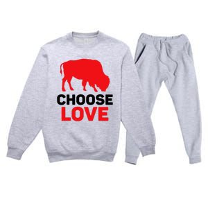 Choose Love Buffalo Choose Love Bills Premium Crewneck Sweatsuit Set