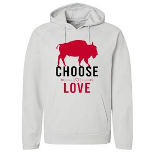 Choose Love Buffalo Buffalo Bills Choose Love Performance Fleece Hoodie