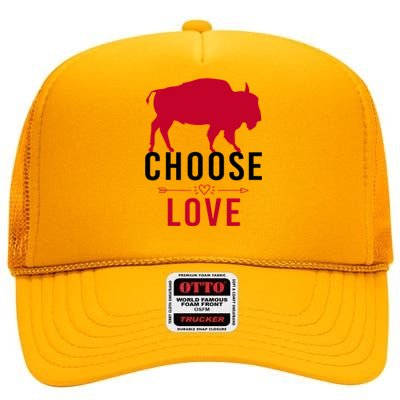 Choose Love Buffalo Buffalo Bills Choose Love High Crown Mesh Back Trucker Hat