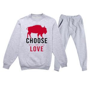 Choose Love Buffalo Buffalo Bills Choose Love Premium Crewneck Sweatsuit Set