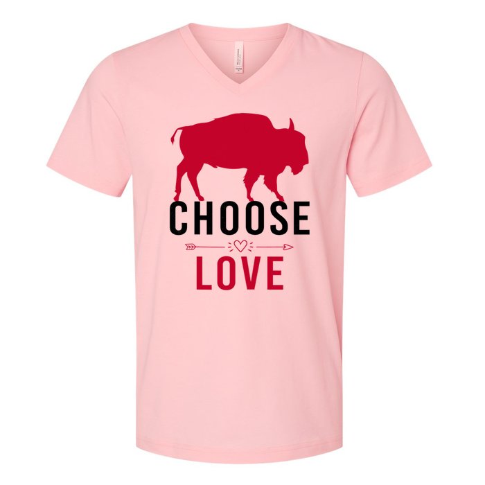 Choose Love Buffalo Buffalo Bills Choose Love V-Neck T-Shirt