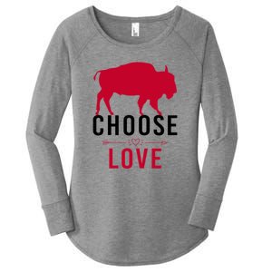 Choose Love Buffalo Buffalo Bills Choose Love Women's Perfect Tri Tunic Long Sleeve Shirt