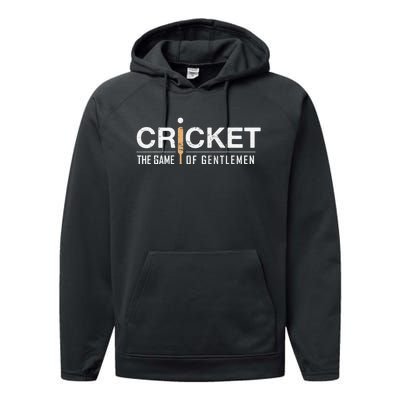 Cricket Like Baseball Funny Player Coach Sports Performance Fleece Hoodie