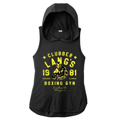 Clubber Lang's Boxing Gym Ladies PosiCharge Tri-Blend Wicking Draft Hoodie Tank