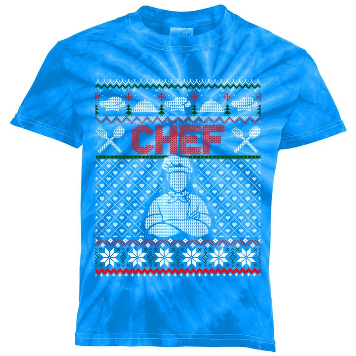 Chef Lover Christmas Ugly Xmas Sweater Gift Kids Tie-Dye T-Shirt