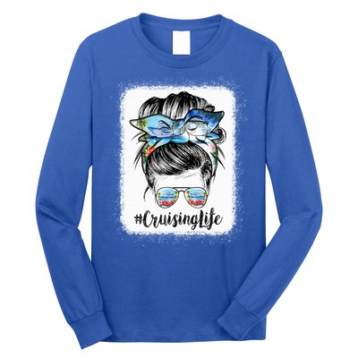 Cruising Life Cruise Messy Bun Hair Sunglasses Mom Great Gift Long Sleeve Shirt