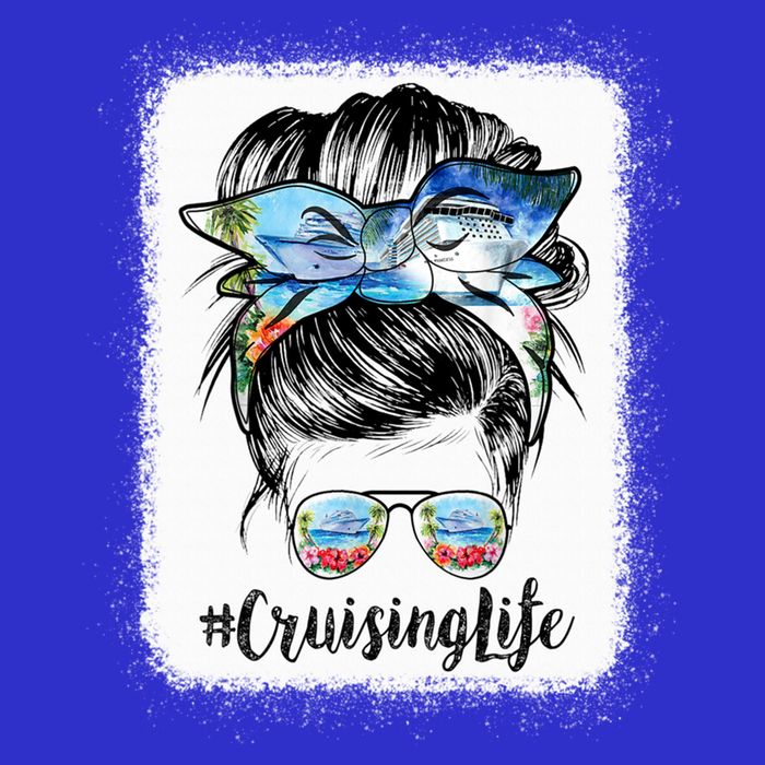 Cruising Life Cruise Messy Bun Hair Sunglasses Mom Great Gift Button