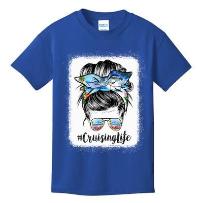 Cruising Life Cruise Messy Bun Hair Sunglasses Mom Great Gift Kids T-Shirt