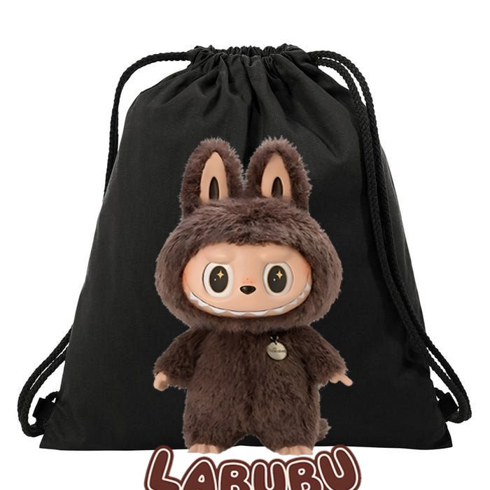 Cute Labubu Classic Pose Fun Labubu Lover Gifts Drawstring Bag