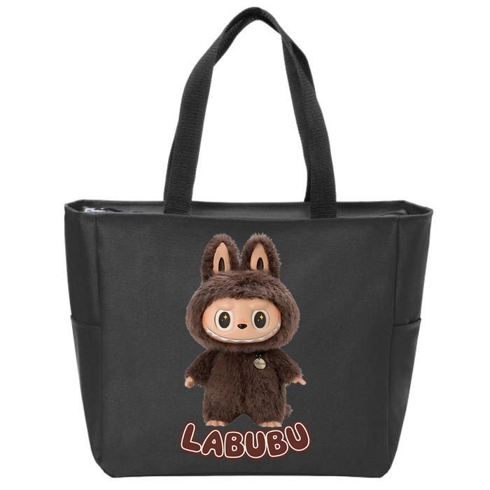 Cute Labubu Classic Pose Fun Labubu Lover Gifts Zip Tote Bag