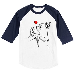 Chihuahua Love Cute Dog Mom Funny Gift Baseball Sleeve Shirt