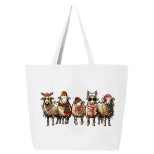 Christmas Light Cute Santa Deer Holiday Season 25L Jumbo Tote