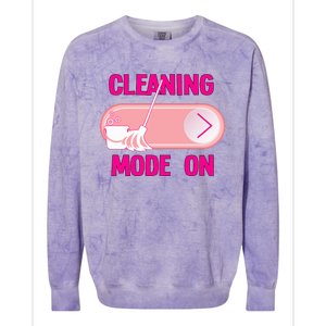 Cleaning Lady Cleaning Mode On Housekeeper Colorblast Crewneck Sweatshirt