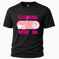 Cleaning Lady Cleaning Mode On Housekeeper Cooling Performance Crew T-Shirt
