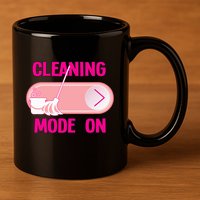 Cleaning Lady Cleaning Mode On Housekeeper 11oz C Handle Ceramic Mug