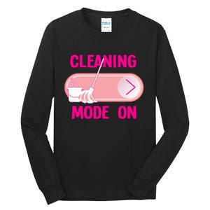 Cleaning Lady Cleaning Mode On Housekeeper Tall Long Sleeve T-Shirt