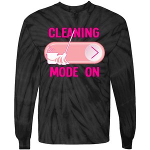 Cleaning Lady Cleaning Mode On Housekeeper Tie-Dye Long Sleeve Shirt