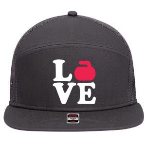 Curling Love 7 Panel Mesh Trucker Snapback Hat