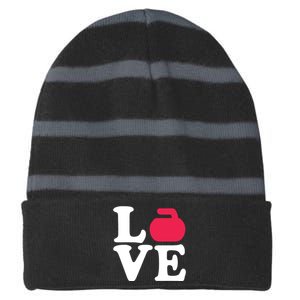 Curling Love Striped Beanie with Solid Band