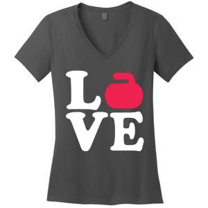 Curling Love Women's V-Neck T-Shirt