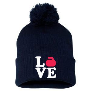 Curling Love Pom Pom 12in Knit Beanie