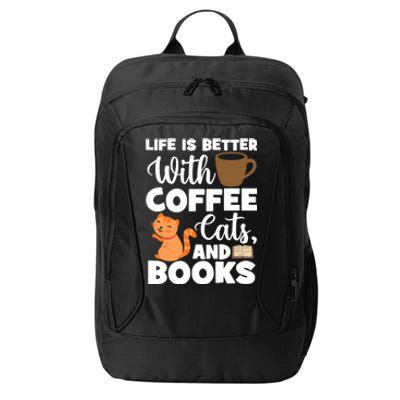 Cat Lovers Cats And Books Coffee Cats And Books Cat Books City Backpack