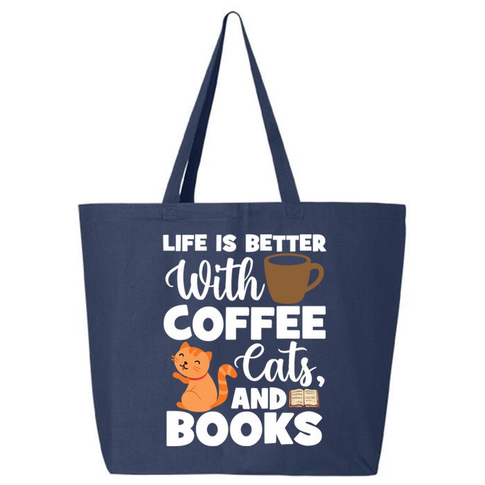 Cat Lovers Cats And Books Coffee Cats And Books Cat Books 25L Jumbo Tote