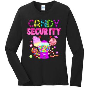 Candy Land Costume Women Candy Crew Funny Candy Security Ladies Long Sleeve Shirt