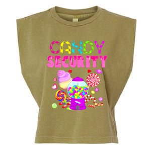 Candy Land Costume Women Candy Crew Funny Candy Security Garment-Dyed Women's Muscle Tee