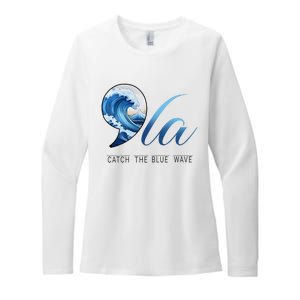 Comma La Catch The Blue Wave Vote Kamala President 24 Harris Womens CVC Long Sleeve Shirt