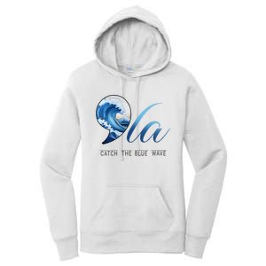 Comma La Catch The Blue Wave Vote Kamala President 24 Harris Women's Pullover Hoodie