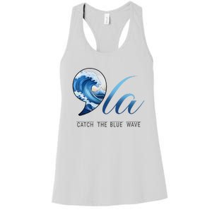 Comma La Catch The Blue Wave Vote Kamala President 24 Harris Women's Racerback Tank