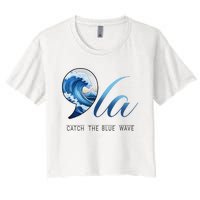 Comma La Catch The Blue Wave Vote Kamala President 24 Harris Women's Crop Top Tee