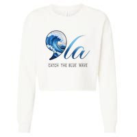 Comma La Catch The Blue Wave Vote Kamala President 24 Harris Cropped Pullover Crew